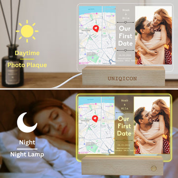 Customised Light Up Picture Frame Where It All Began We Met ,Our First Valentines Day Memories Anniversary Wedding Engagement Night Love Lamp For Girlfriend Couples Wife Women