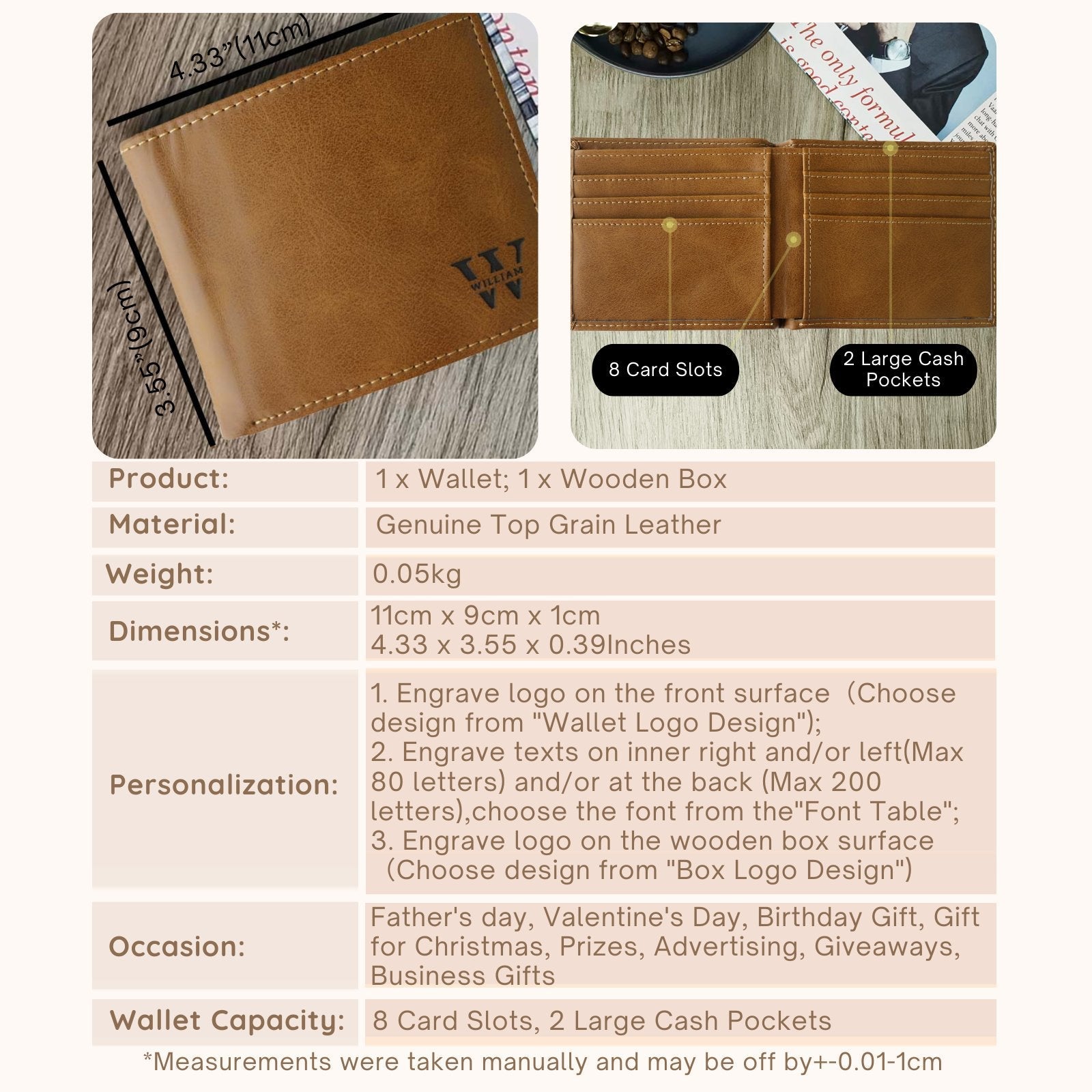 Personalised Leather Slim Credit Card Mens Wallets Custom Hombres Minimalist Men'S Carteras Para Billeteras De Front Pocket Wallet Gifts For Men Boyfriend - uniqicon