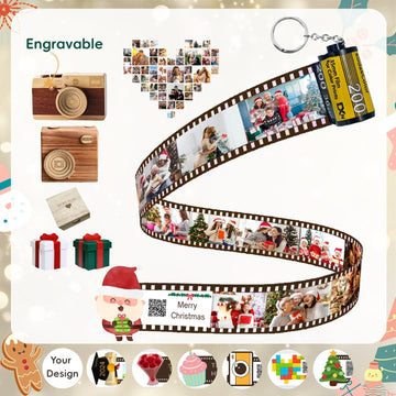 Custom Christmas Film Roll Photo Keychain Gifts,Personalised Photo Keyring Gifts,Christmas Presents for Boyfriend Women Dad Best Friends Daughter Son Lover Kid Anniversary Day Gift - uniqicon