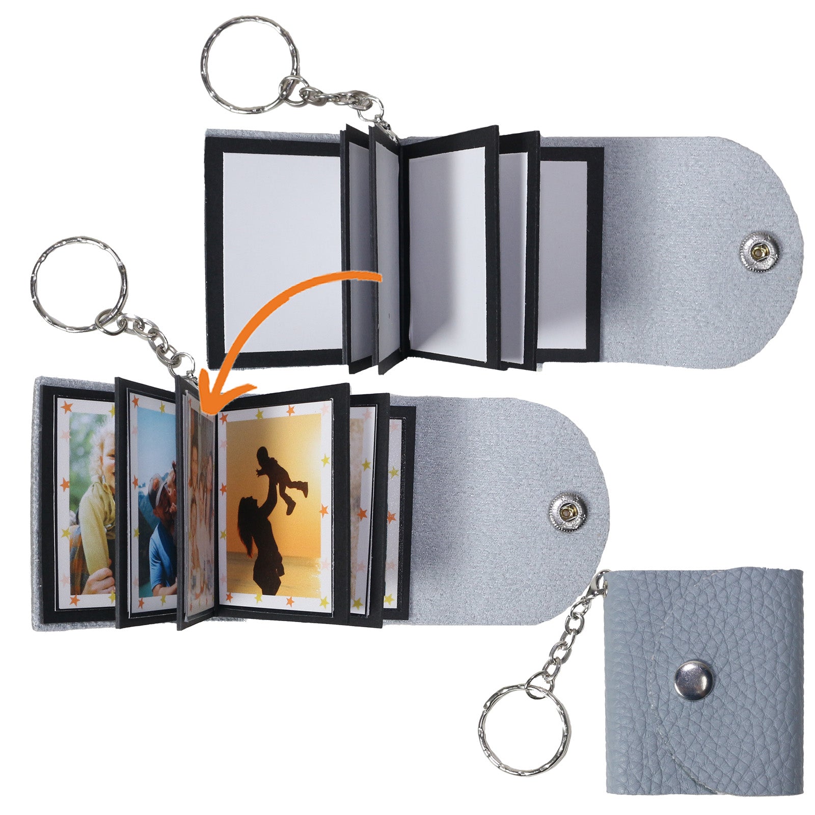 Mini Photo Keychain,Picture Keychains(Tiffany Blue) Personalized Album for Family, Boyfriend, Couples, Dog, Friends - uniqicon