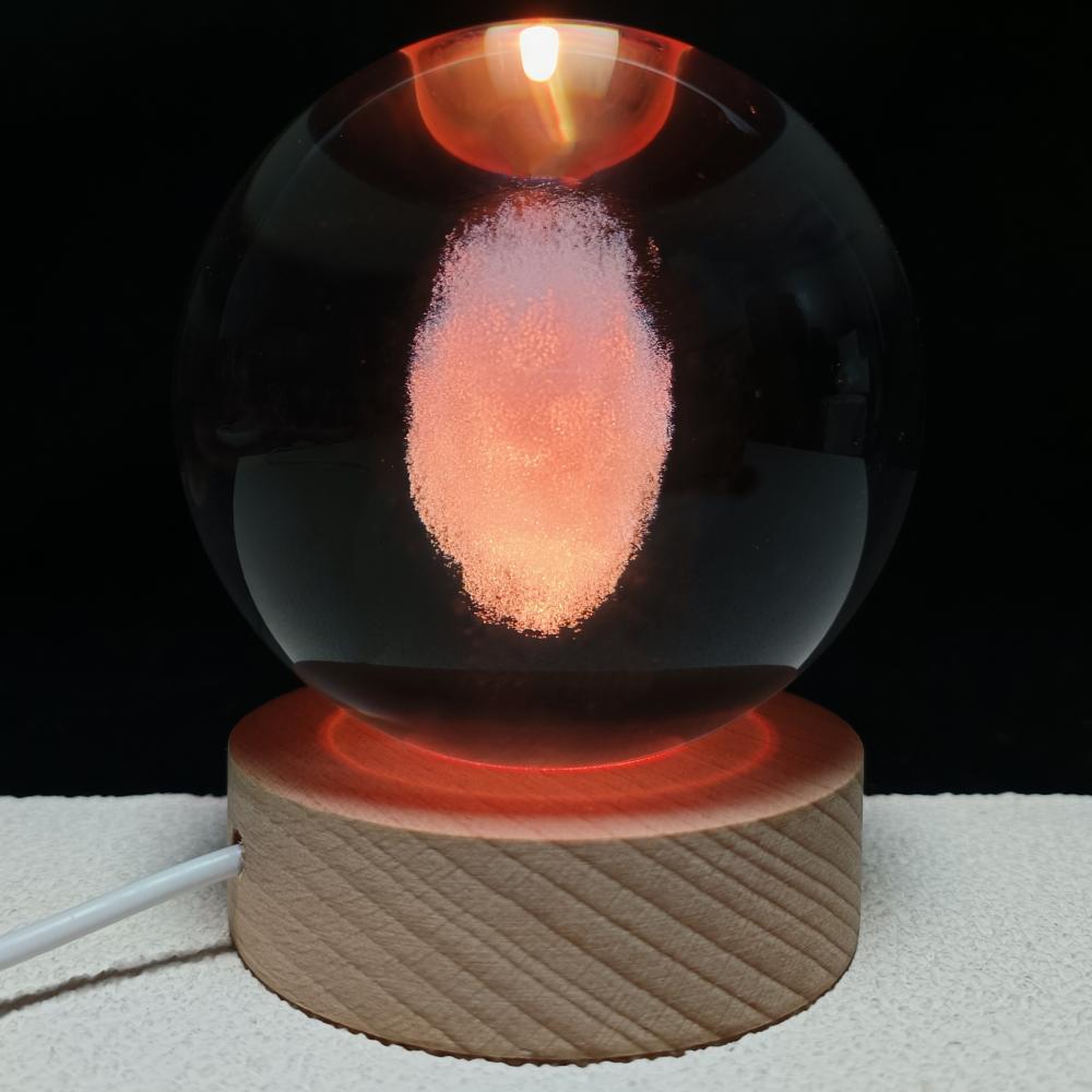 3D Engraving Crystal Ball Heart LED Light Voice Message Gift Birthday Anniversary Valentine Christmas Graduation Friend Souvenir Corporate Award Recognition Appreciation - uniqicon