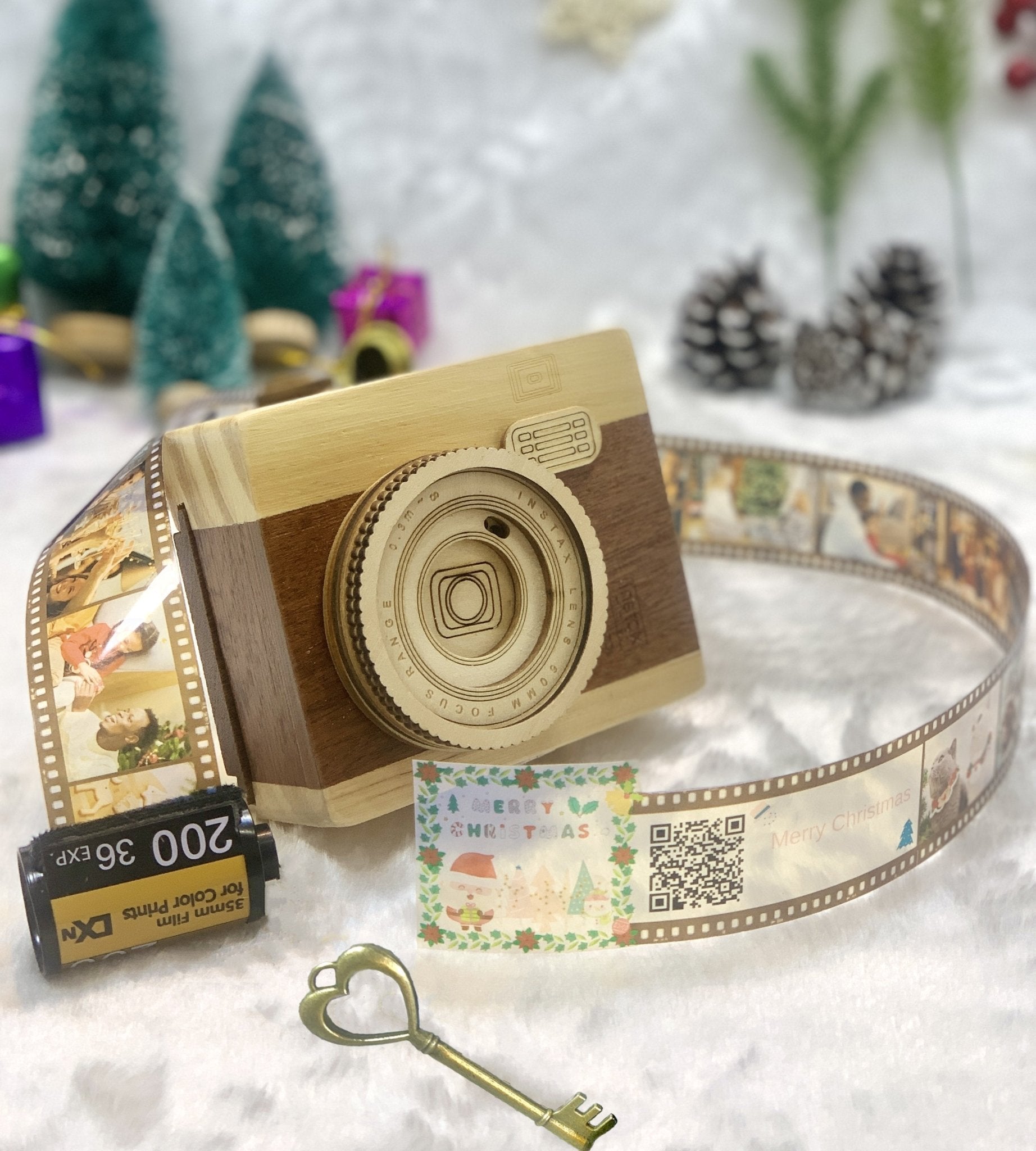 Personalized Customized Christmas New Year Memory Retro Camera Film HD Photo Album X1 Voice Message Creative Birthday Valentine Graduation Friend Anniversary Gift Souvenir Customized Handmade - uniqicon